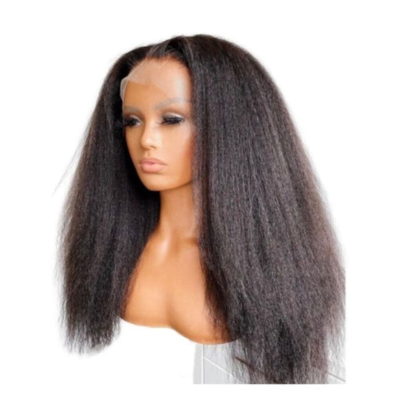 FRONTAL KINKY STRAIGHT WIG (TRANSPARENT LACE)
