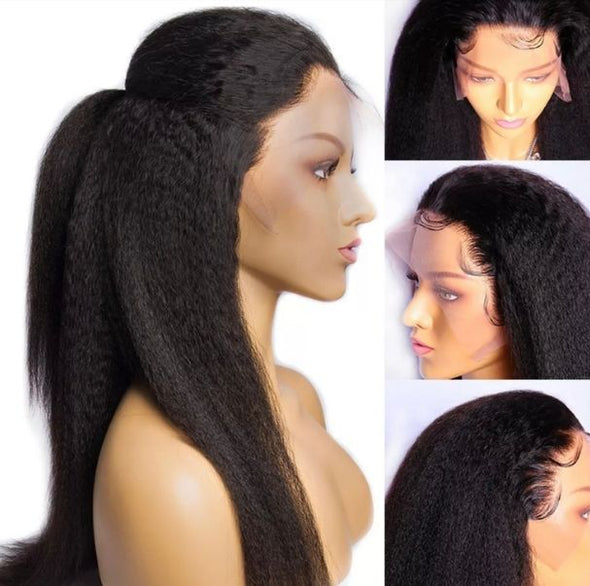 FRONTAL KINKY STRAIGHT WIG (TRANSPARENT LACE)
